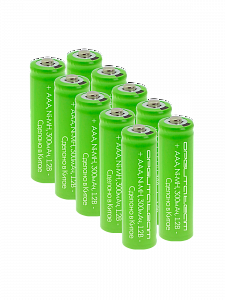 Аккумулятор мизинчиковый AAА R3, 300мАч, 1.2V выпуклый пин, 10шт Орбита